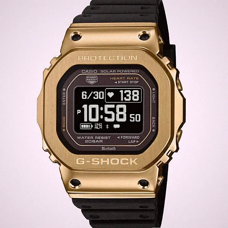 Casio G-SHOCK G-SQUAD Metal Covered MIP LCD Smartwatch GM-H5600-9JR Gold Schwarz