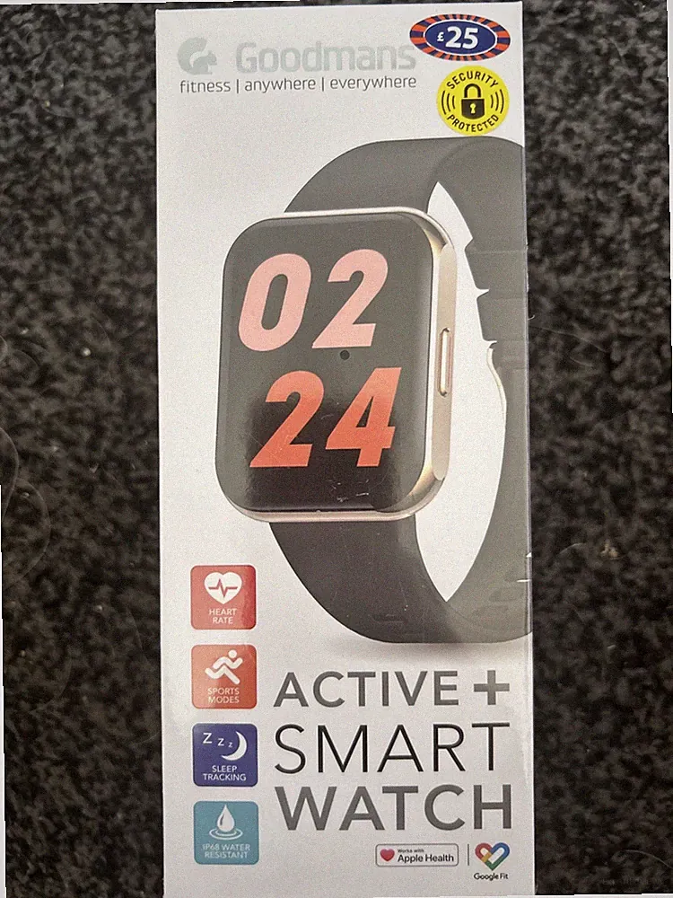 (CCC)Goodmans Active+ Smartwatch. GPS. Touchscreen.Apple Health/Google Fit.