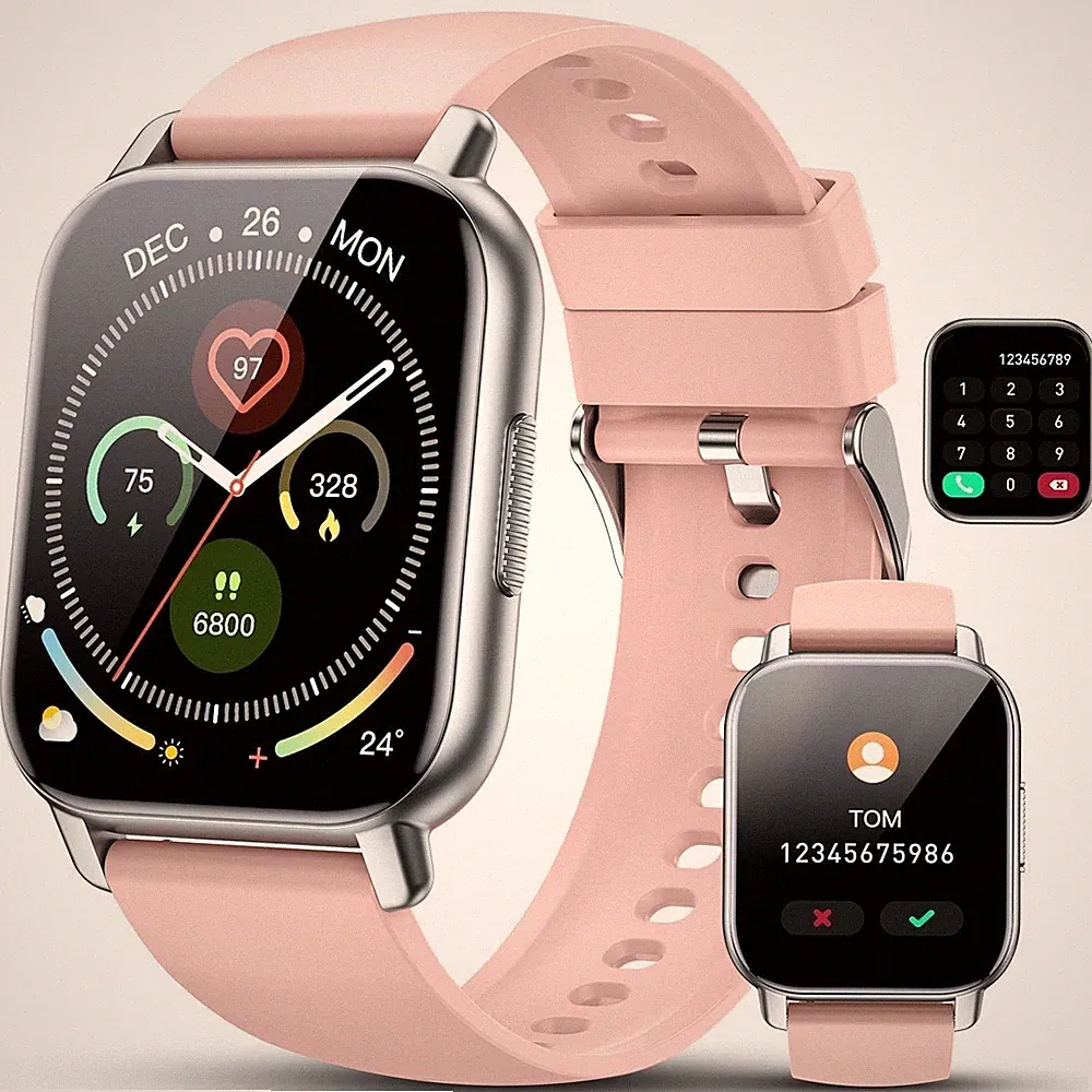 Cillso Smartwatch für Herren Damen, 1,85" Fitness mit 15, Peach
