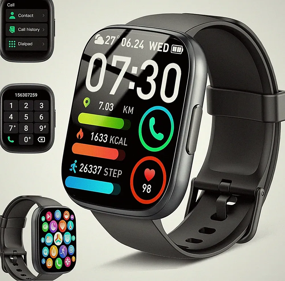 Cillso Smartwatch Herren Damen,1,95"HD Touch Fitnessuhr Telefonfunkt,110+Sportmo