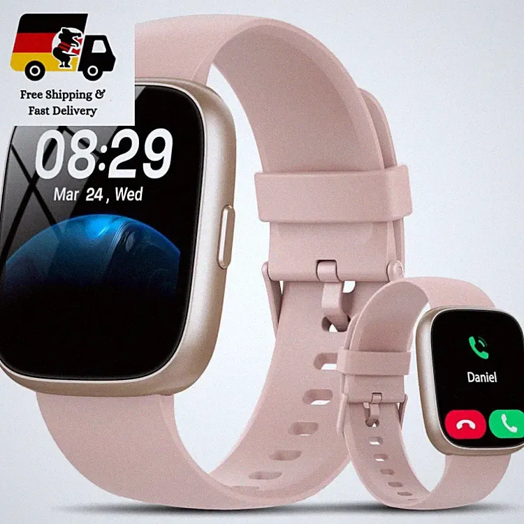 Cillso Smartwatch IDW26, 1,83 Zoll HD Fitness Tracker mit Alexa, Rosa, 120