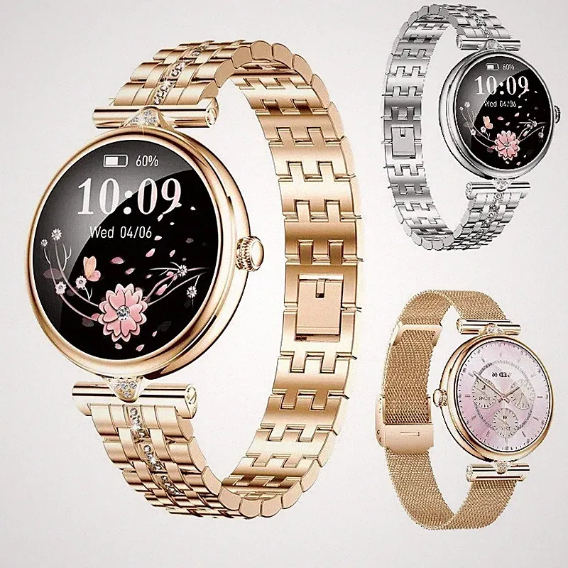 Damen Smartwatch AK73 Bluetooth Anruf Gesundheitsüberwachung IP68 Wasserdicht