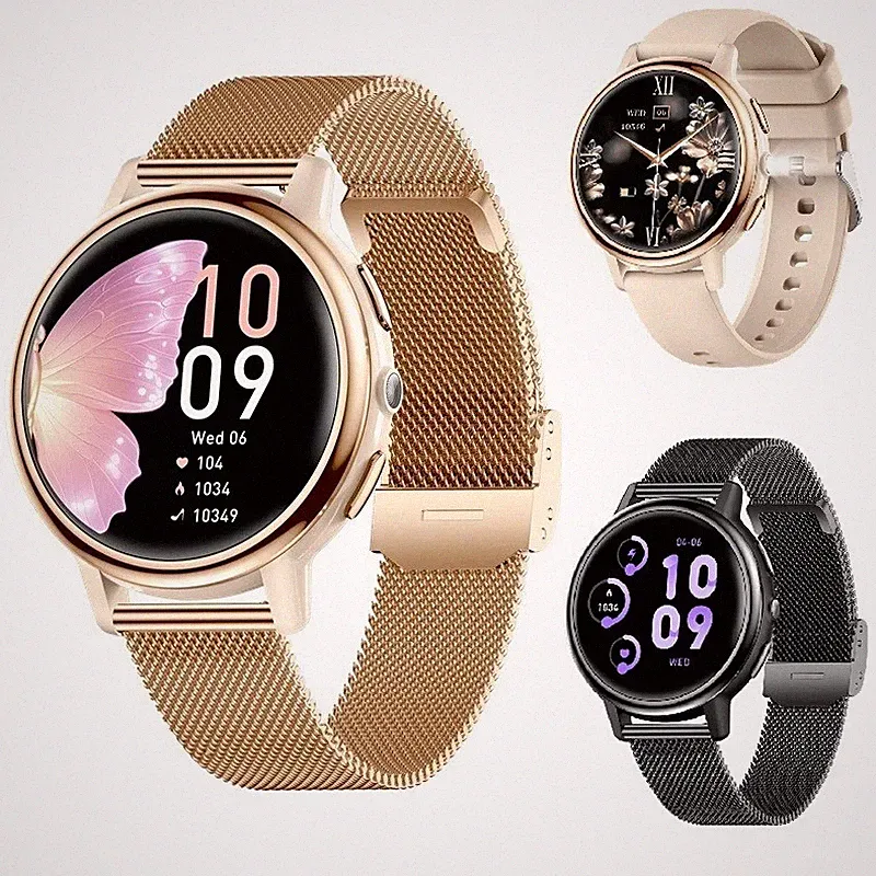 Damen Smartwatch Bluetooth-Anruf Herzfrequenz Blutdruck Monitor Fitness Tracker