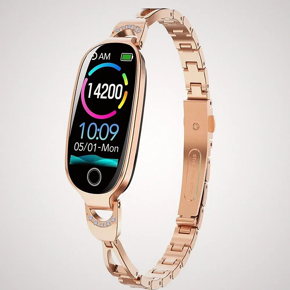 Damen Smartwatch F81 Herzfrequenz Blutdruck Sauerstoff-Monitor IP67 Wasserdicht