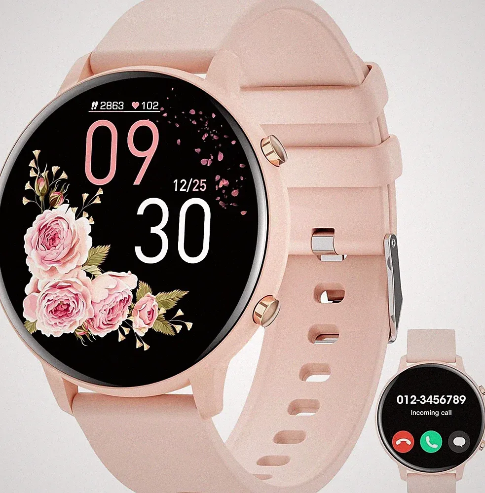 Damen Smartwatch Frauen Touchscreen Bluetooth Anruf IP67 wasserdicht Sport UK