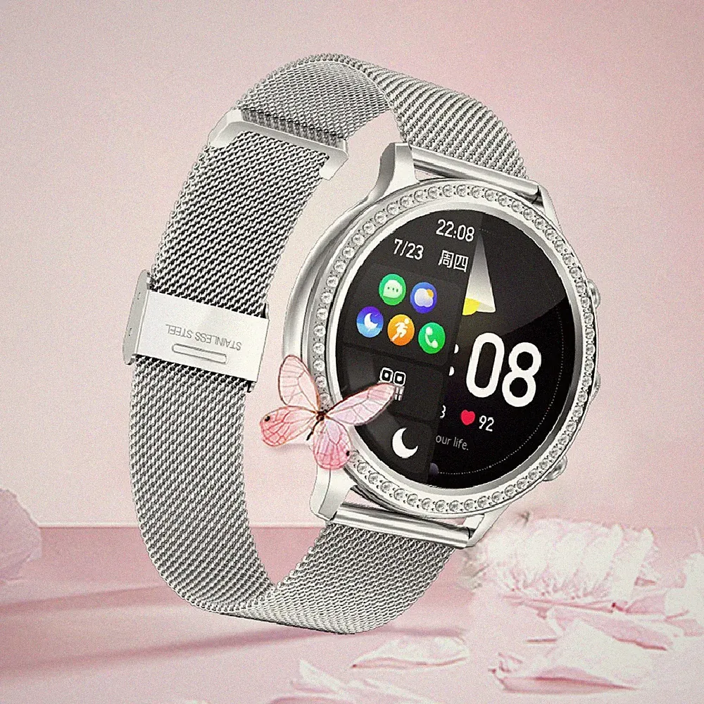Damen Smartwatch IP67 Wasserdicht Fitness Uhr mit Anruffunktion Herzfrequenz