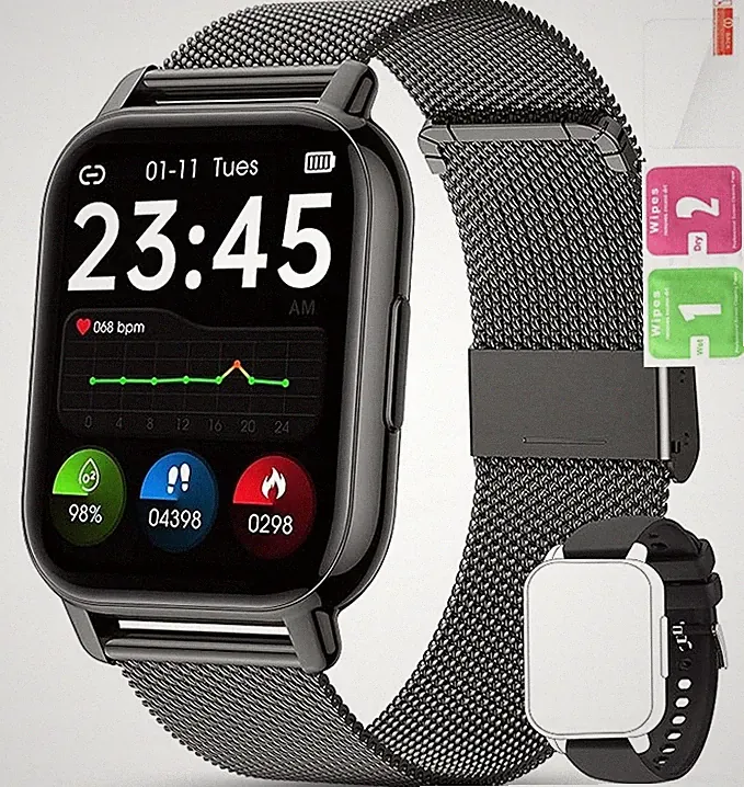 Damen Smartwatch mit Telefonfunktion, Benachrichtigungen, Herzfrequenzmessung, I