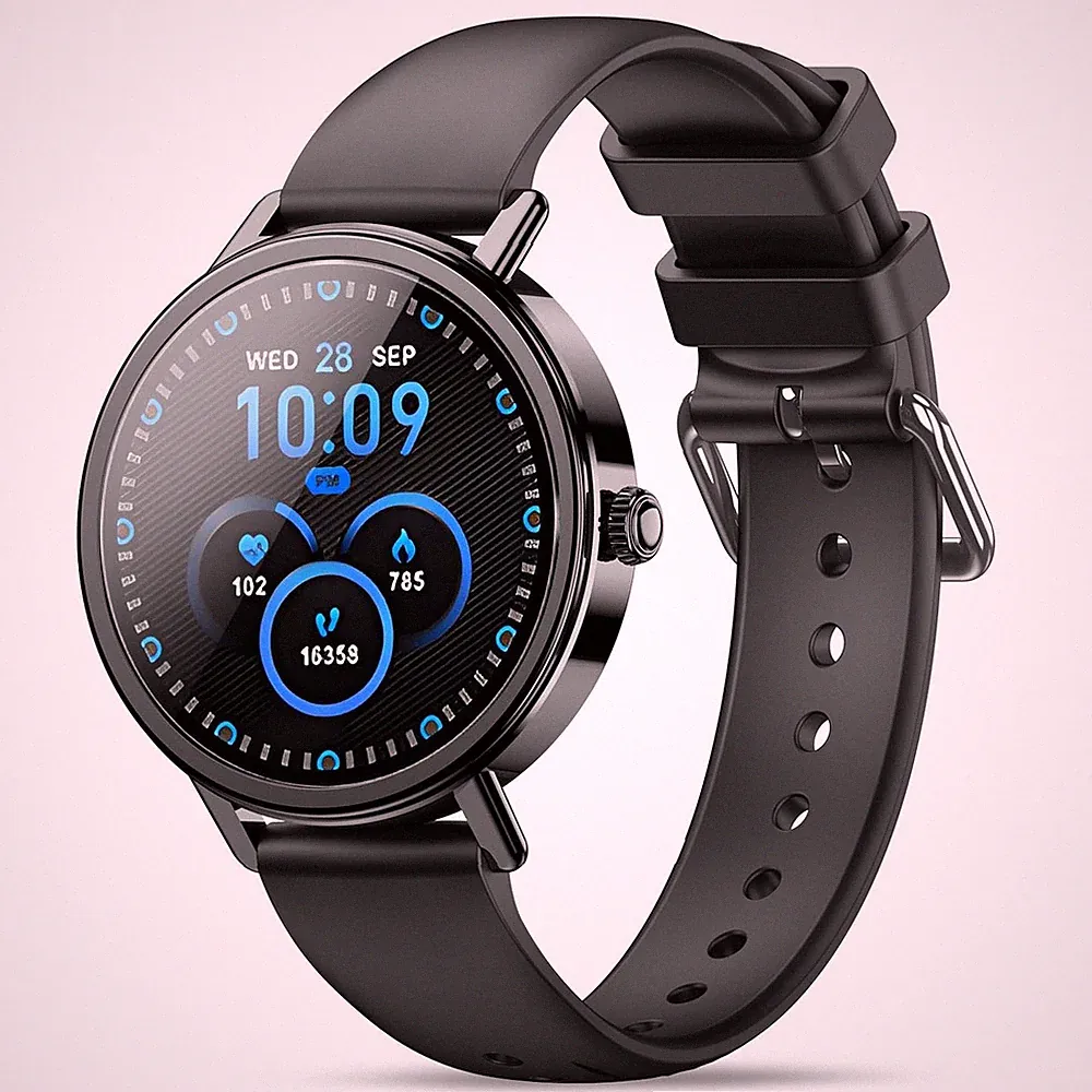 Damen Smartwatch Ultradünn mit Bluetooth Anrufe Pulsuhr Schlafmonitor Schrittzäh