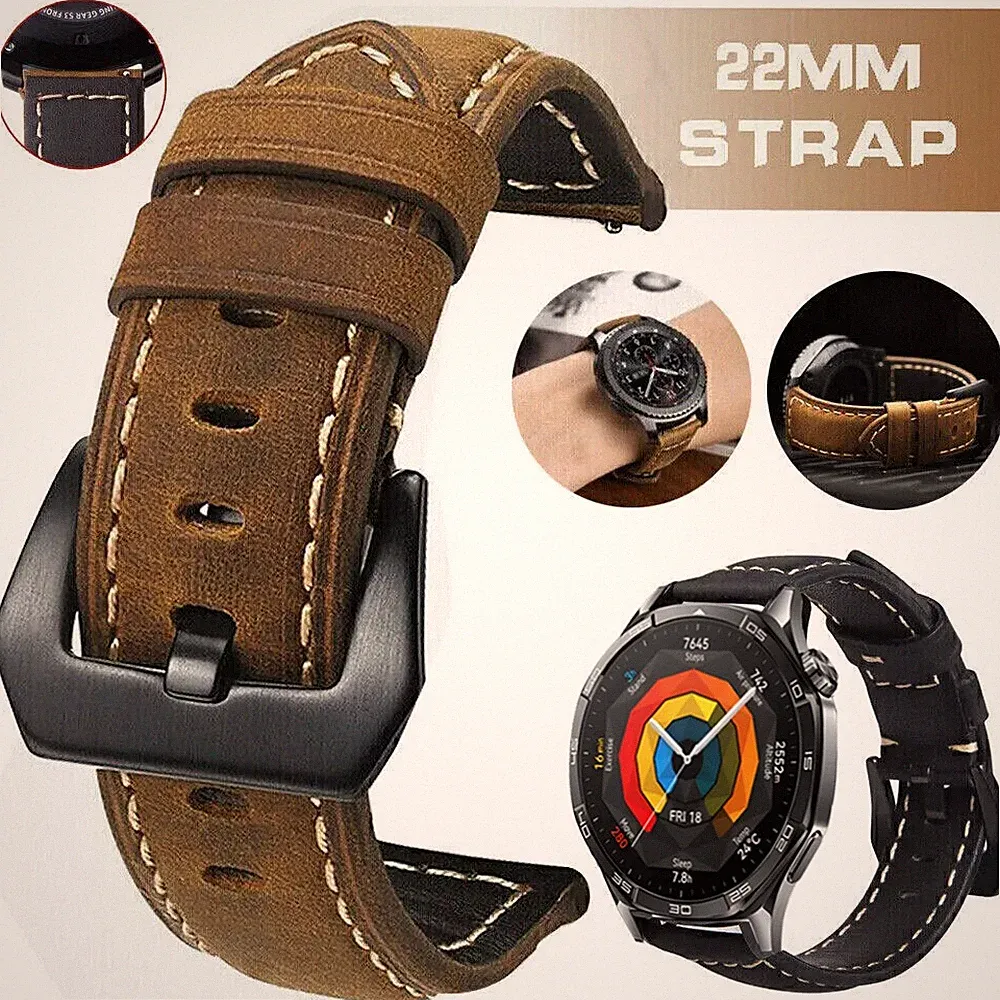 DE Leder Armband Für Huawei Watch GT 5 4 3 2 2e 46mm/2 Pro/Classic Runner Active