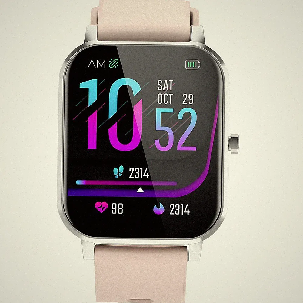 DENVER Bluetooth Smartwatch SW-181, LCD-TFT, IP67, eckig rose