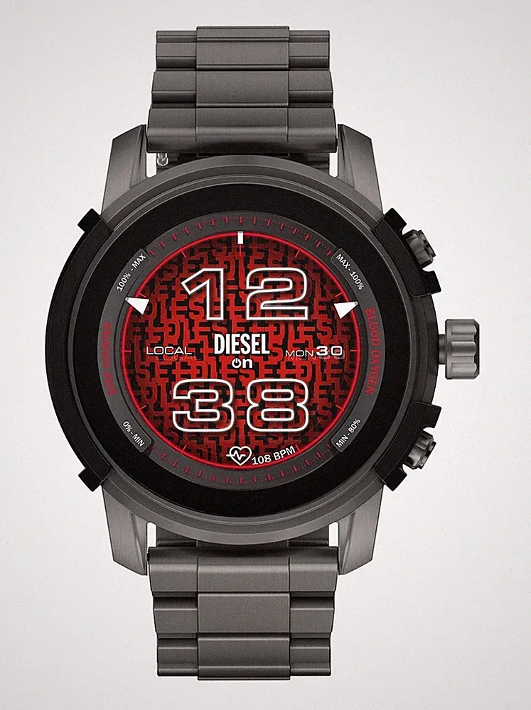 Diesel Smartwatch Herren mit Edelstahl Armband Grau DZT2042