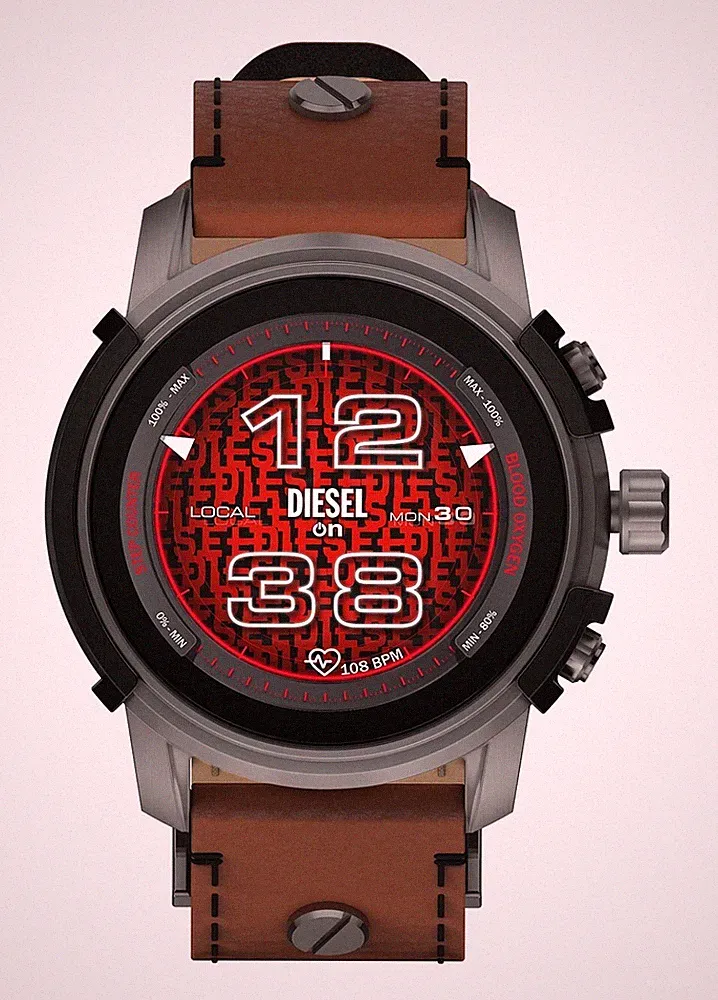 smartwatch herren braun leder
