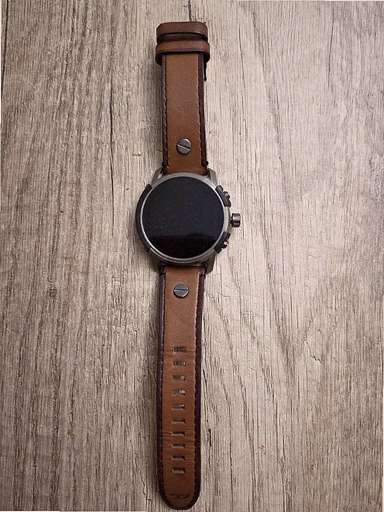 Diesel Smartwatch Herren mit Leder Armband Braun DZT2043