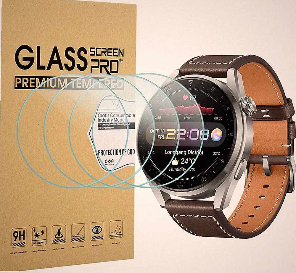 Displayschutz 4-Stück für Huawei Watch 3 Pro 48mm Gehärtetes Glas 9H