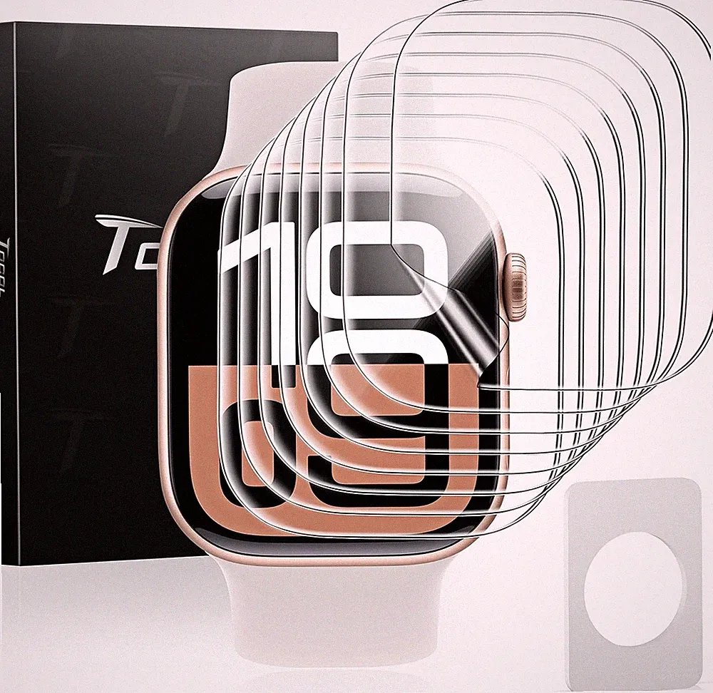 Displayschutzfolie TPU Blasenfrei Ultradünn HD Klar für Apple Watch 42mm 8 Stück