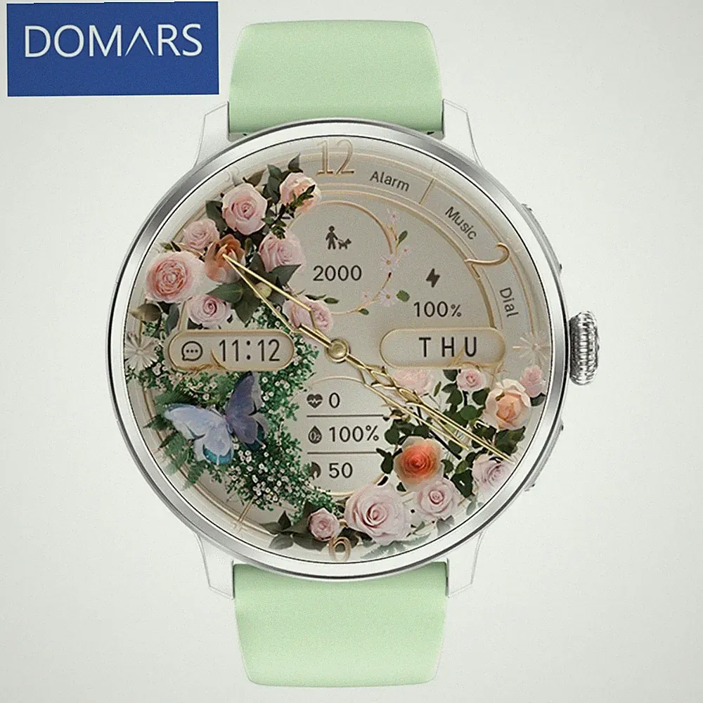 Domars Smartwatch Damen mit Telefonfunktion Sportmodi Gesundheit Schrittzähler