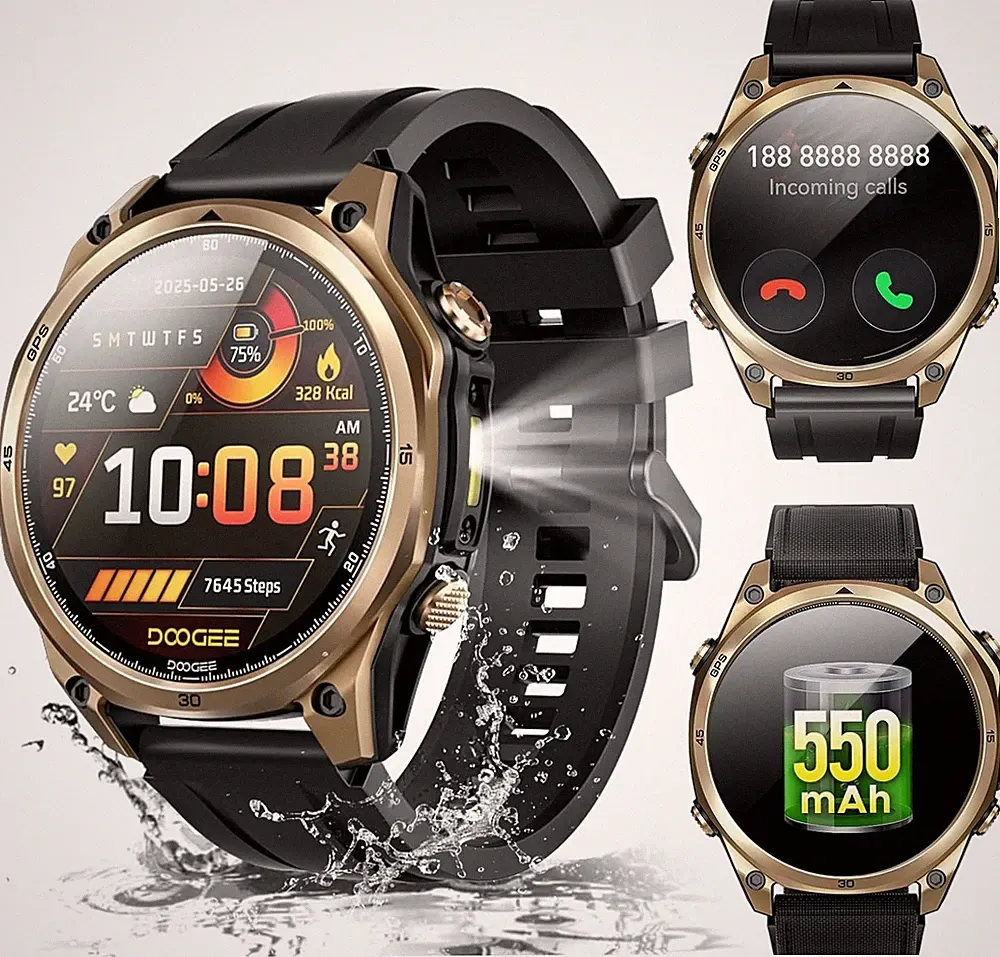 Doogee Anywise W1 Amoled 1,43Zoll Smartwatch AI, Sprachsteuerung, GPS
