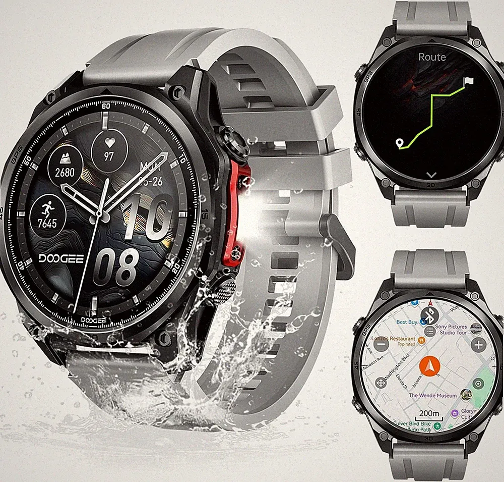 DOOGEE Anywise W1 Pro Smartwatch, Amoled, GPS, AI Sprachsteuerung Offline-Karten