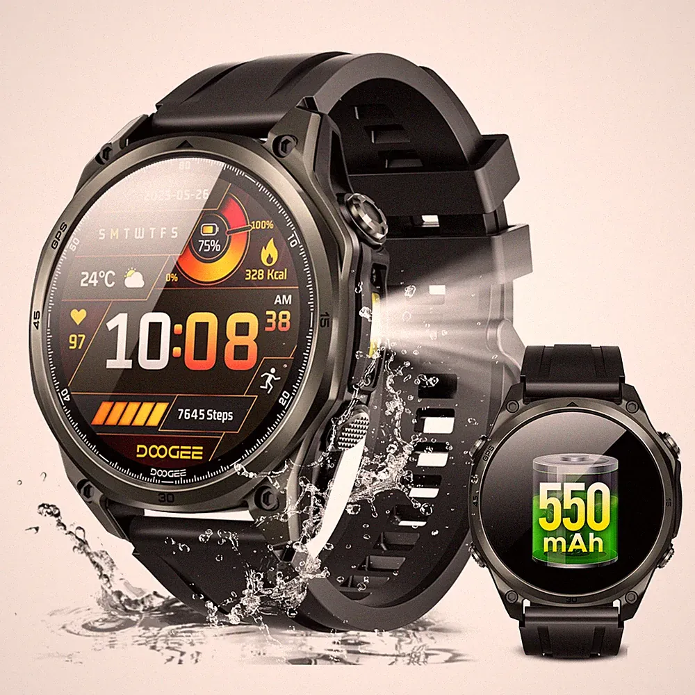DOOGEE AnywiseW1 Smart Watch AI Sprachsteuerung GPS Kostenloses Kartenmaterial