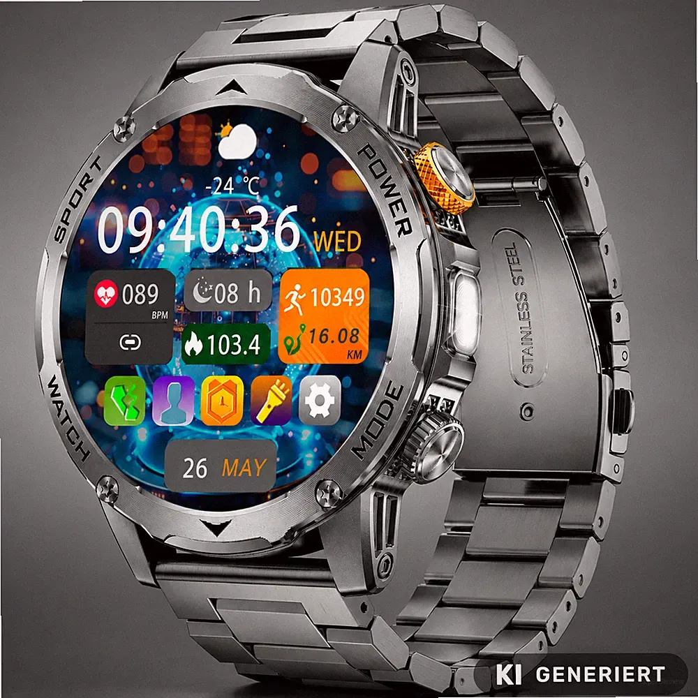 DREMAC Smartwatch Bluetooth-Anrufe 1,75″ Touchscreen 1000 mAh Akku NEU OVP