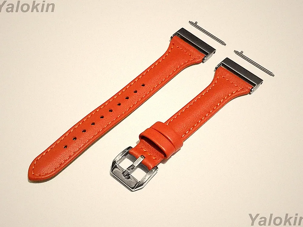 Dunkel Orange Dünn Leder Band für Garmin Venu X1 Fitness Smartwatch -A24B22