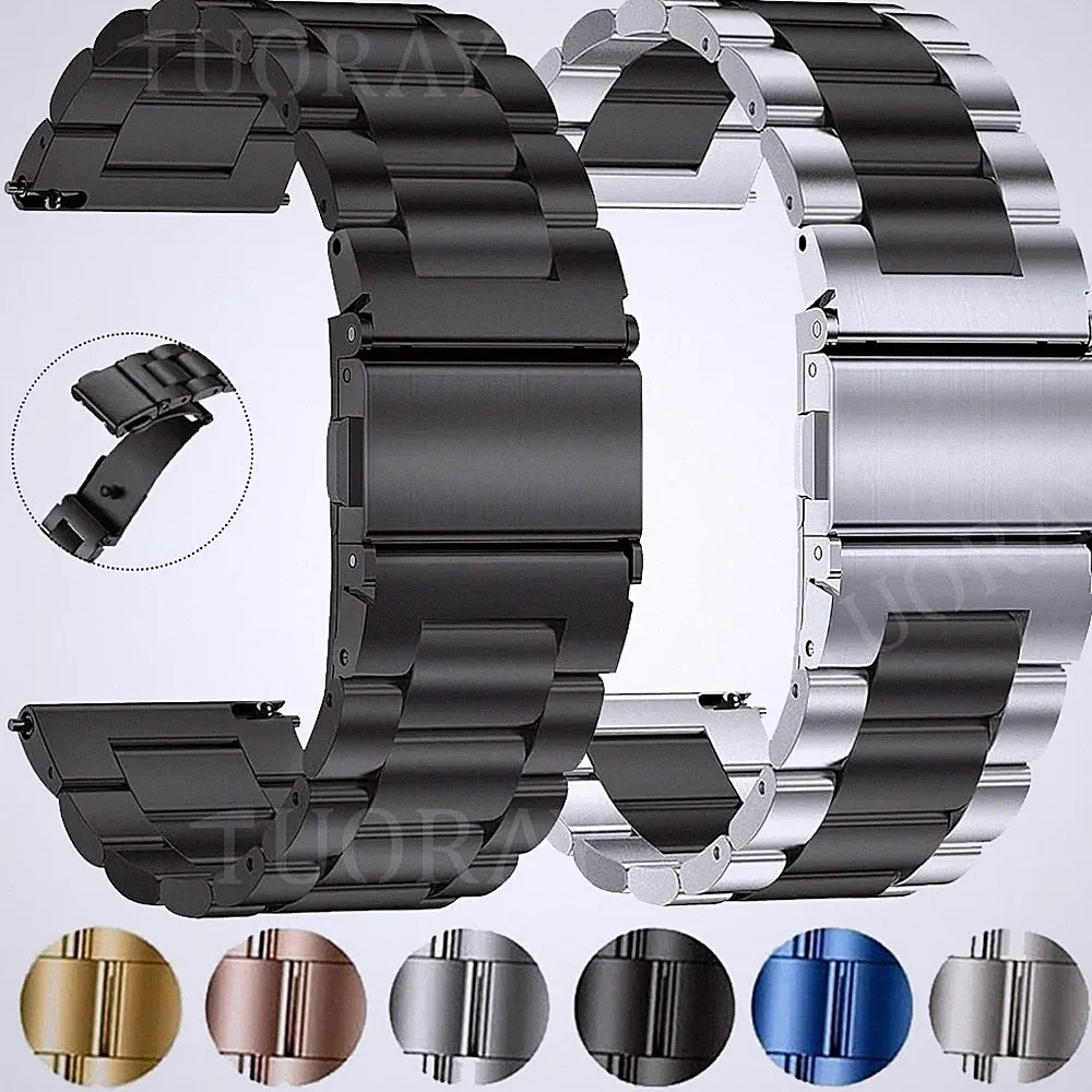 Edelstahl Armband 20/22mm Smartwatch Ersatzband für Samsung Huawei Amazfit Watch