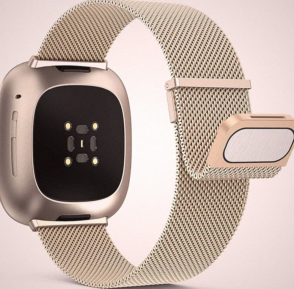 Edelstahl Armband für Fitbit Smartwatch – Magnetverschluss, glanzvolles Band