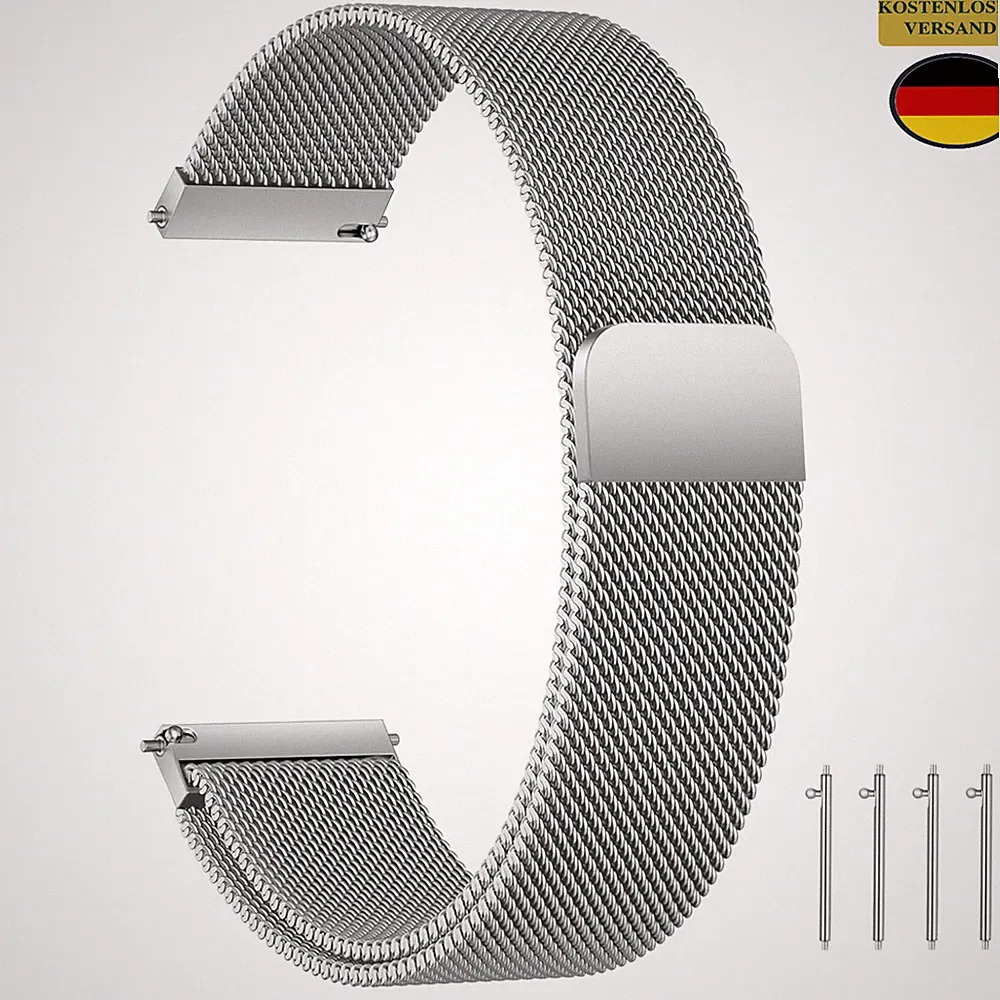 Edelstahl Mesh Uhrenarmband Magnetverschluss Smartwatch Schnellverschluss Damen