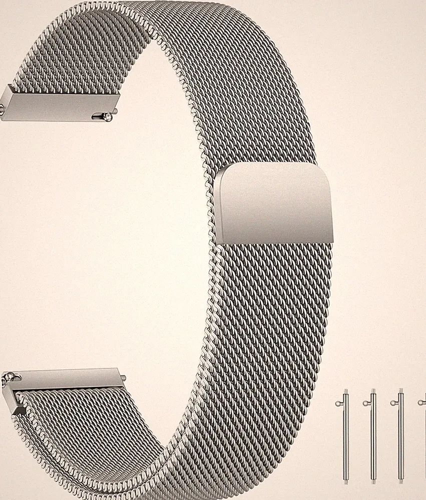 Edelstahl Mesh Uhrenarmband Metall Magnetverschluss 20mm für Smartwatch Damen