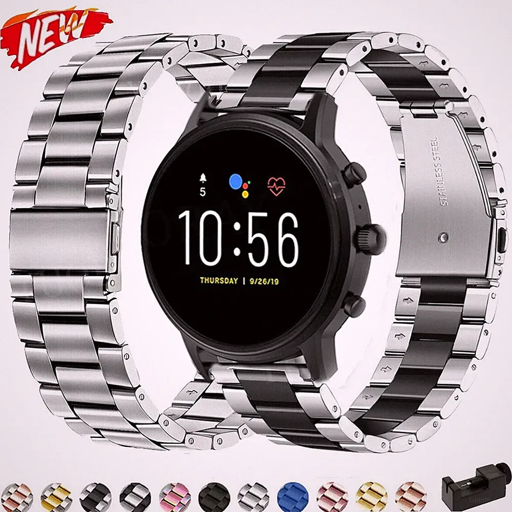 Edelstahl Metall Armband Für Fossil Gen 6 5 5E 42 44mm/Gen 5 LTE 45mm/5 Carlyle