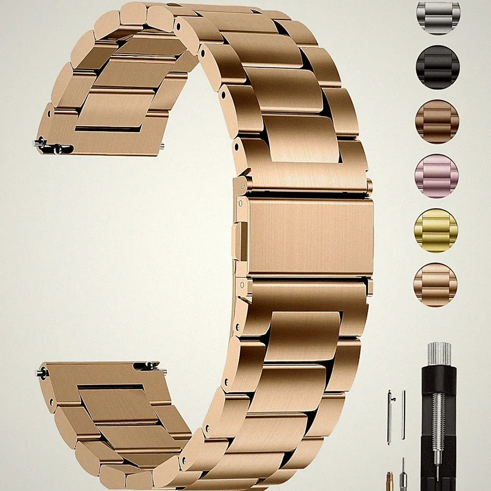 Edelstahl Uhrenarmband 18mm Damen Herren Ersatz Schnellverschluss Smartwatch