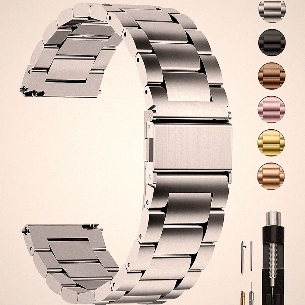 Edelstahl Uhrenarmband 20mm passgenau Smartwatch Damen Herren Ersatzverschluss