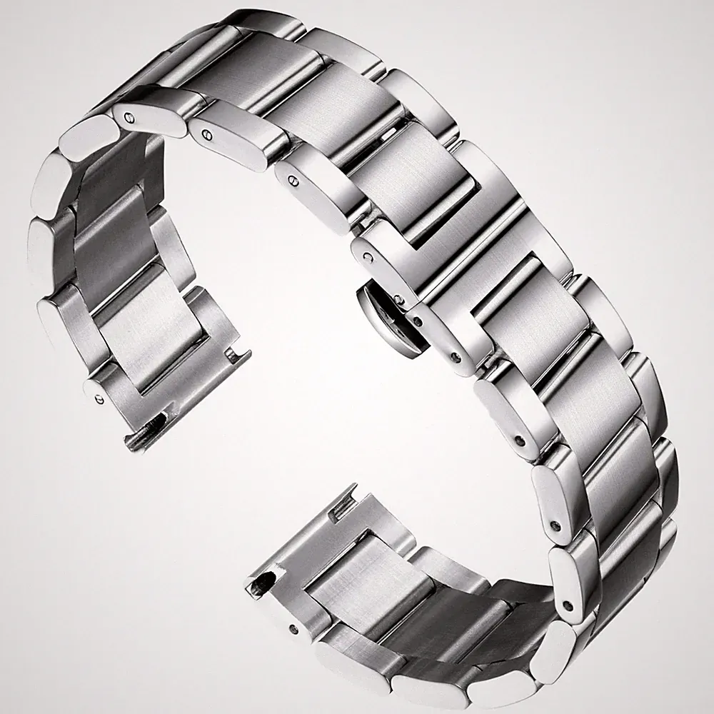 Edelstahl Uhrenarmband Ersatzarmband Poliert Metall Uhrenarmbänder Matt Gebür...