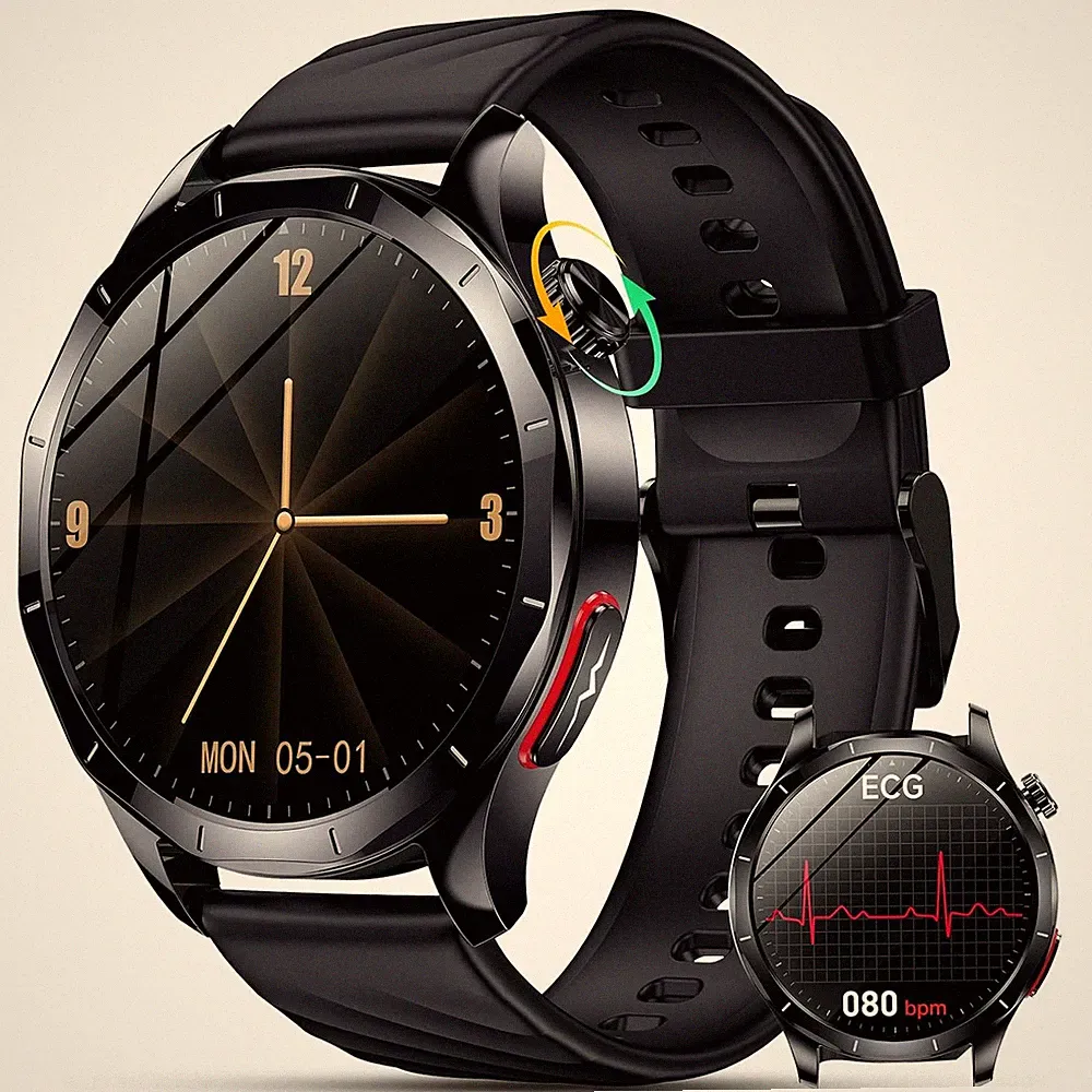 EKG Smartwatch Herren 1,43 Zoll AMOLED Gesundheitsuhr 24