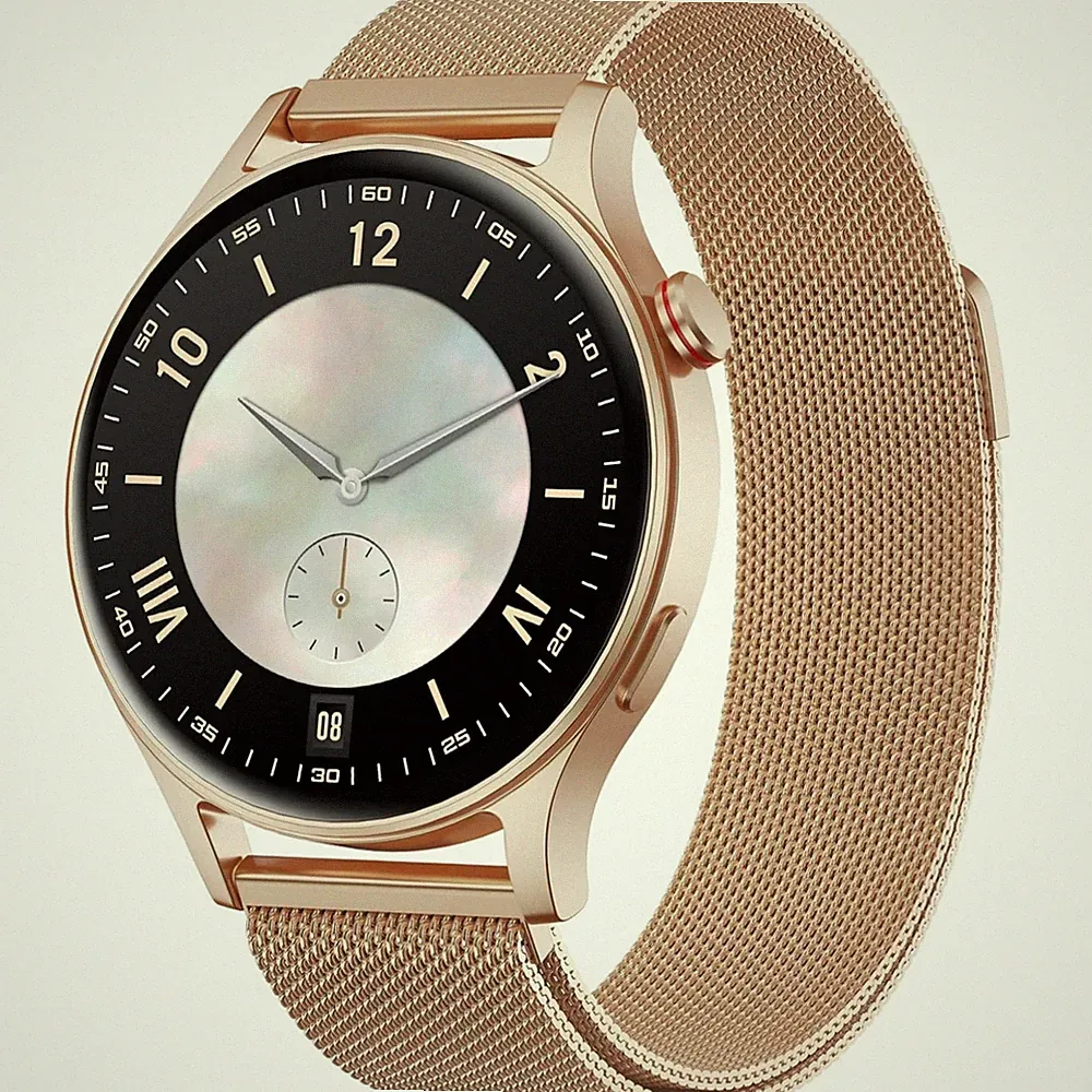 Elegante Smartwatch Damen Herren mit 1.32" AMOLED-Display & 110+ Sportmodi