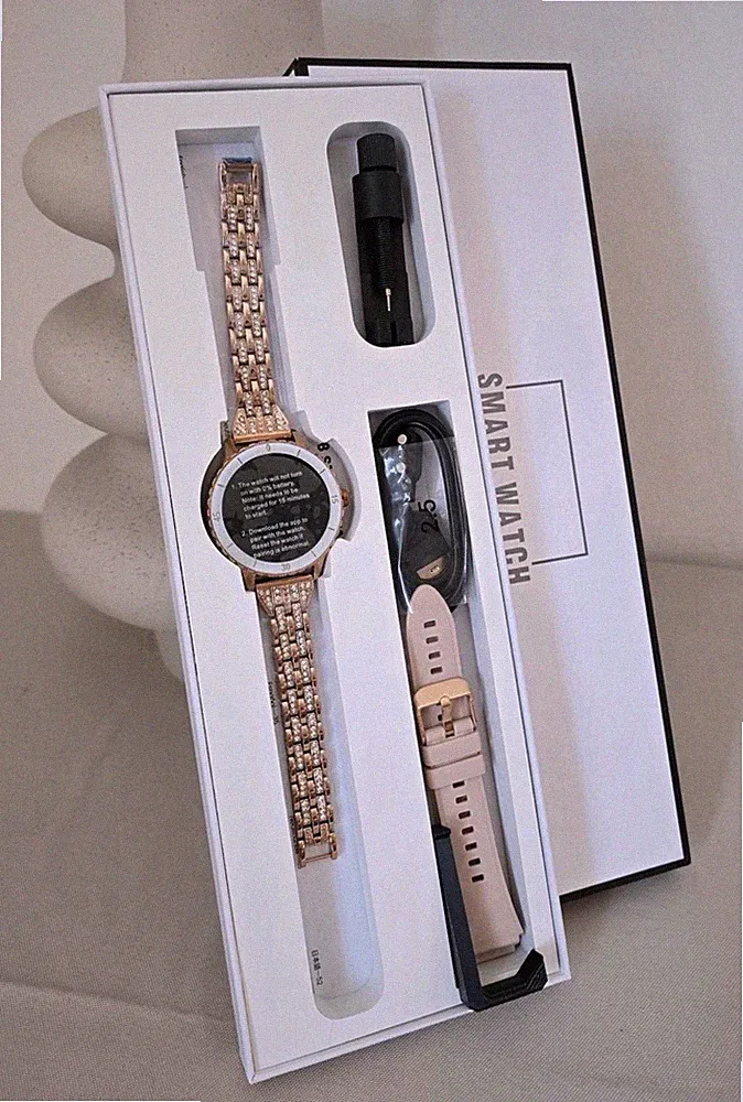 Elegante Smartwatch Roségold mit Wechselarmband