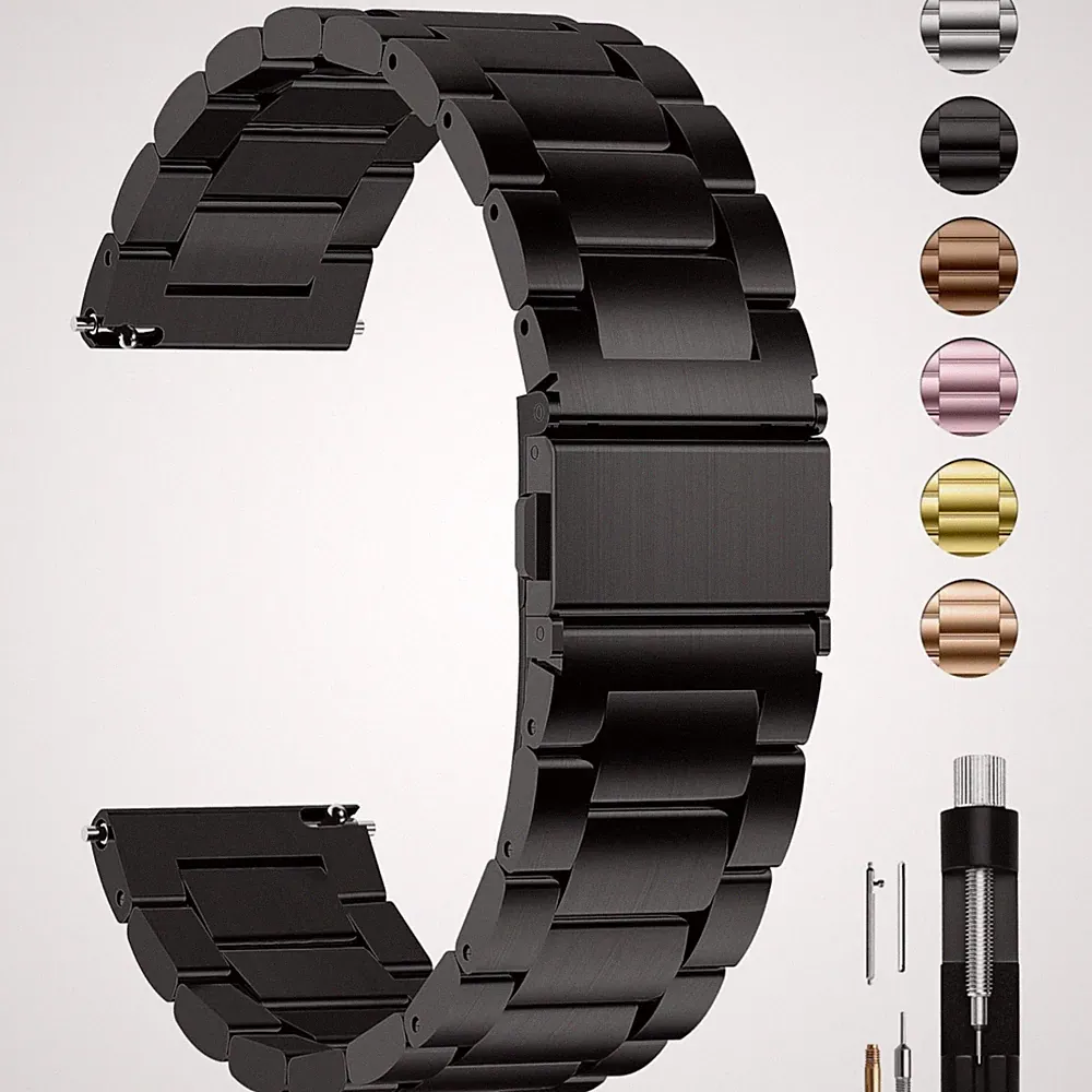 Elegantes 20mm Uhrenarmband aus Edelstahl - für Huawei und Garmin Smartwatches