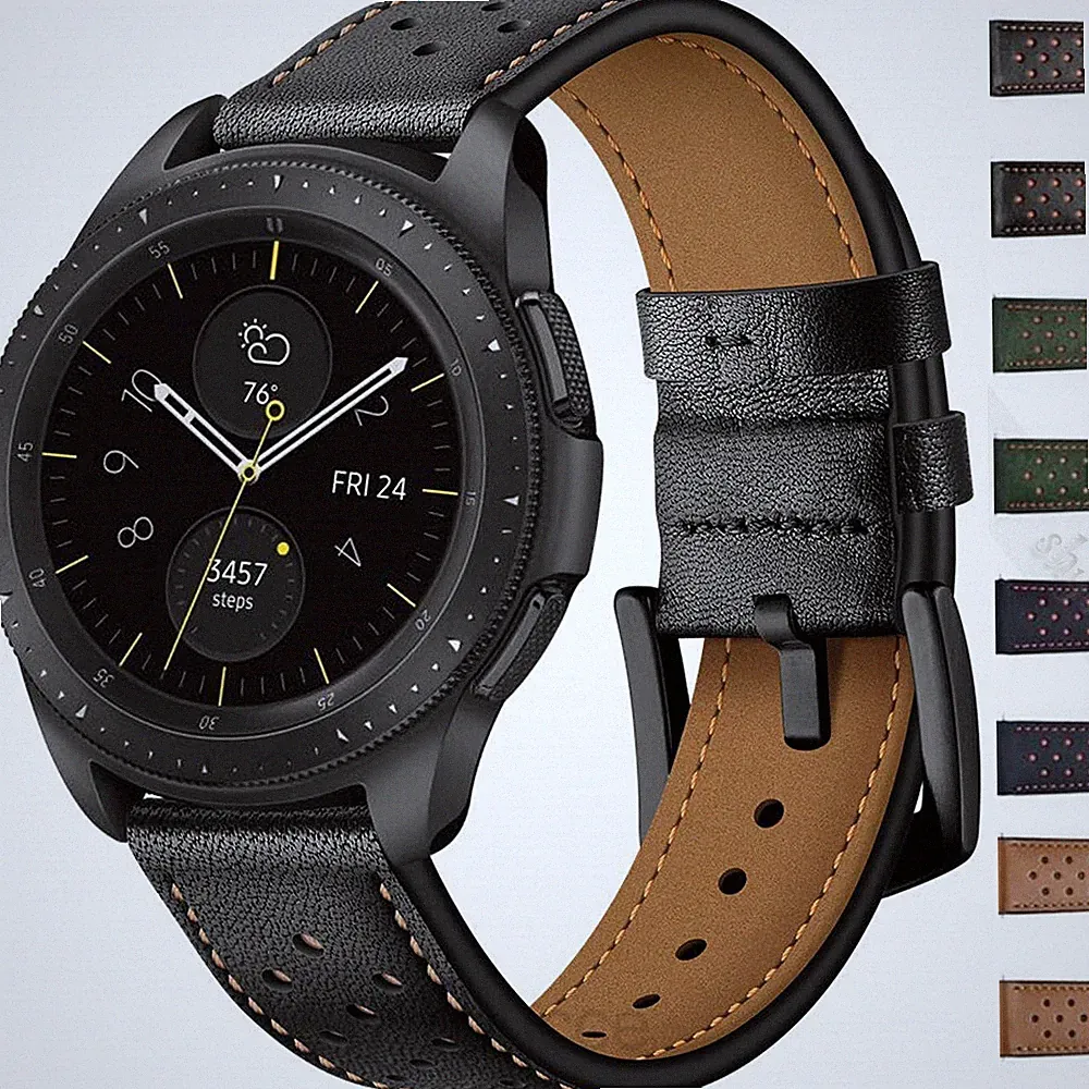 Ersatz Armband 22mm Universal Uhrenarmband Klassisch Leder Smartwatch Strap Band
