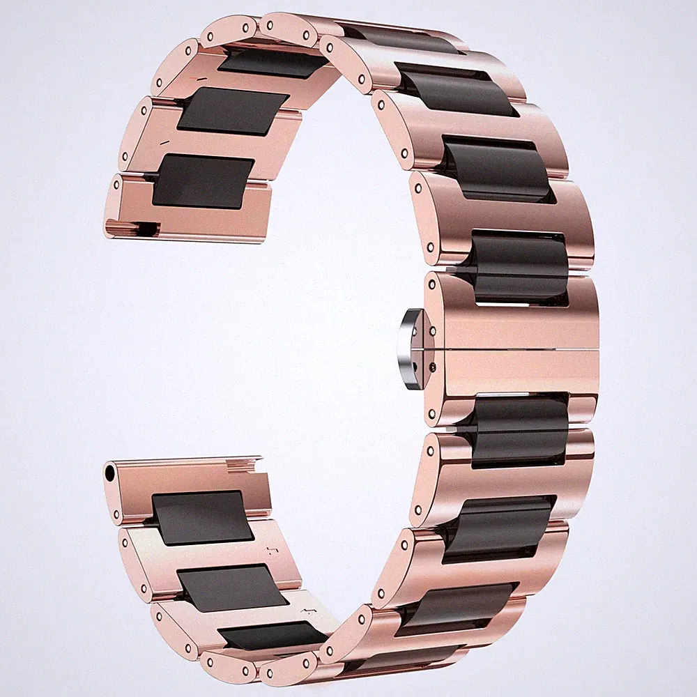 Ersatz Armband Edelstahl Keramik Armband Poliert 12mm /14mm /18mm /20mm /22mm...
