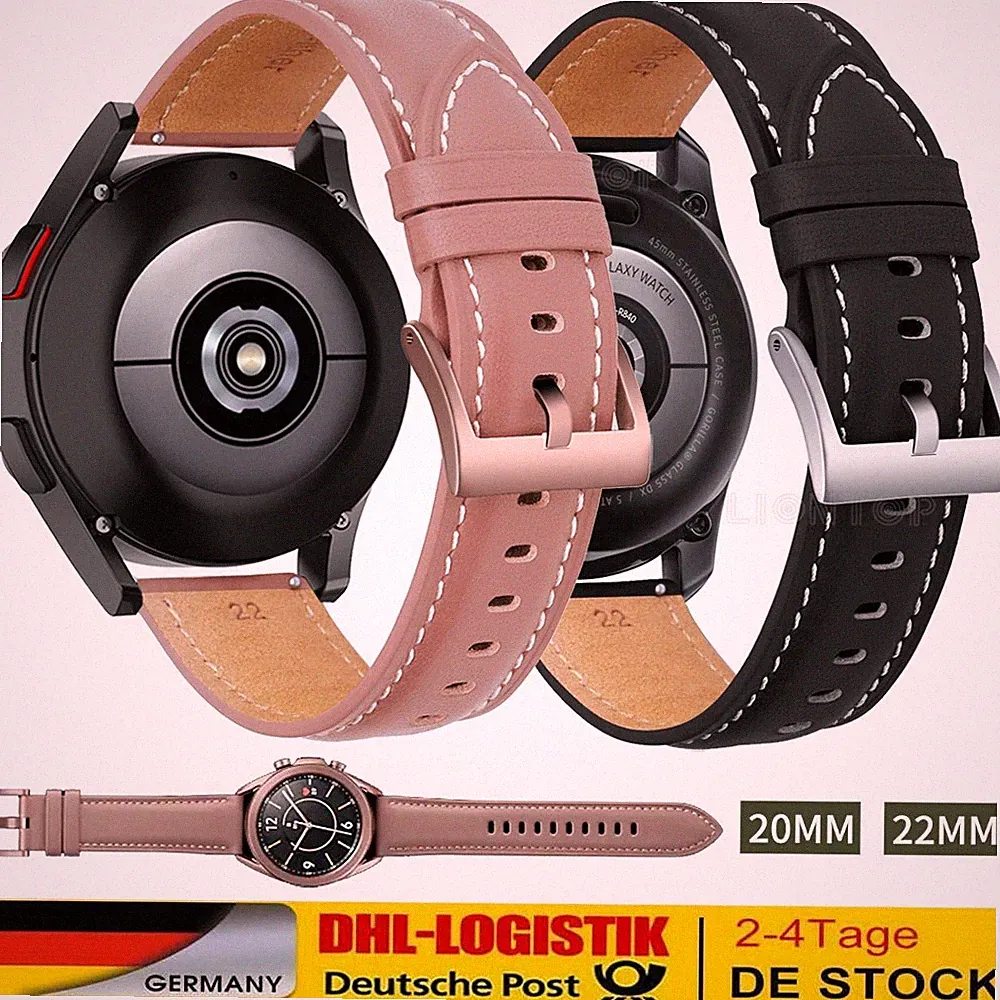 Ersatz Leder Uhren Armband 20mm 22mm Lug für Fossil Smart Watch Universell Band