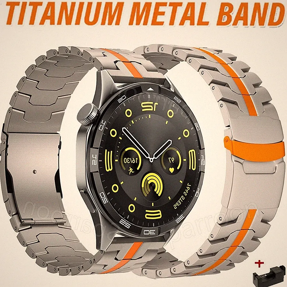 Ersatz Titan Metall Uhrenarmband Ersatz Armband 22mm Universell Smartwatch Band