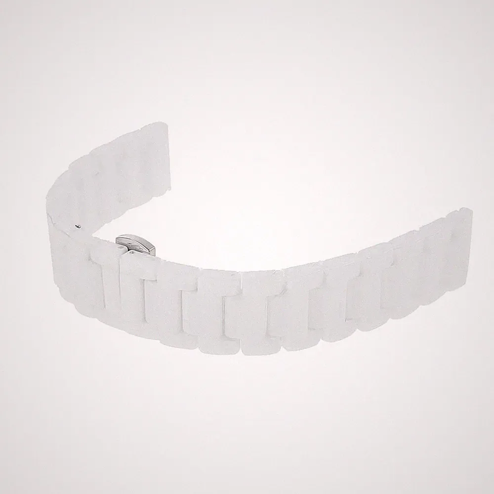 Ersatzarmband Aus Keramik Für Smart Watch, Stahlschnalle, Weiß, 18 Mm