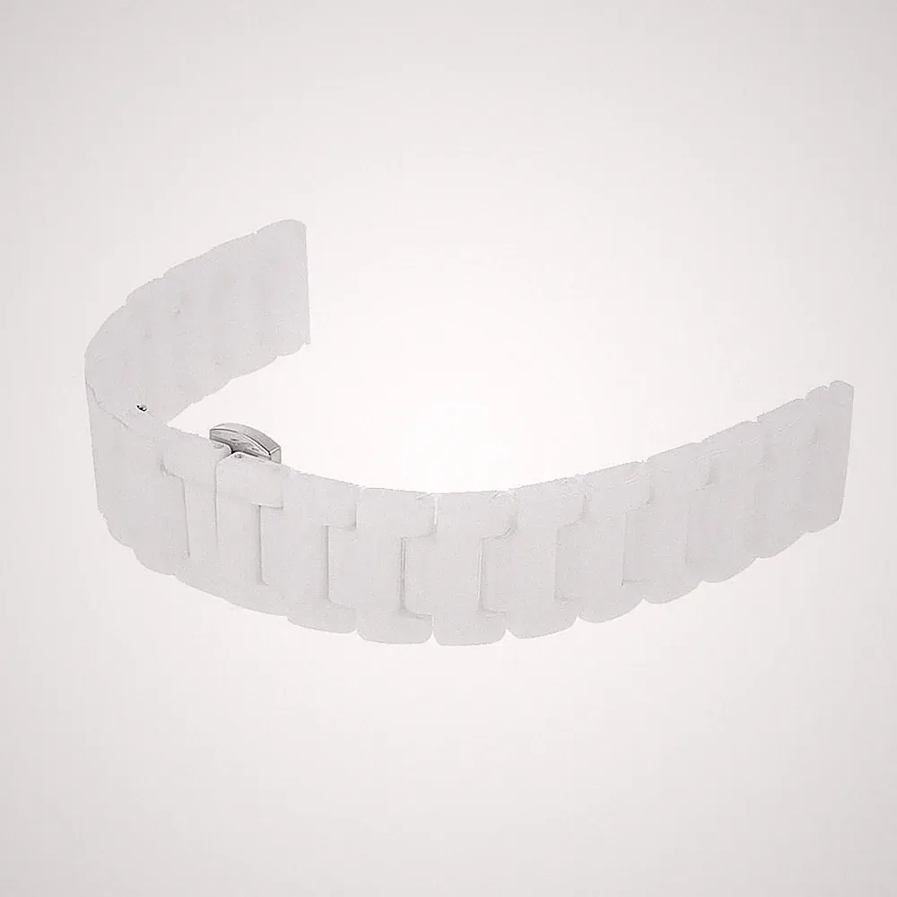 Ersatzarmband Aus Keramik Für Smart Watch, Stahlschnalle, Weiß, 18 Mm