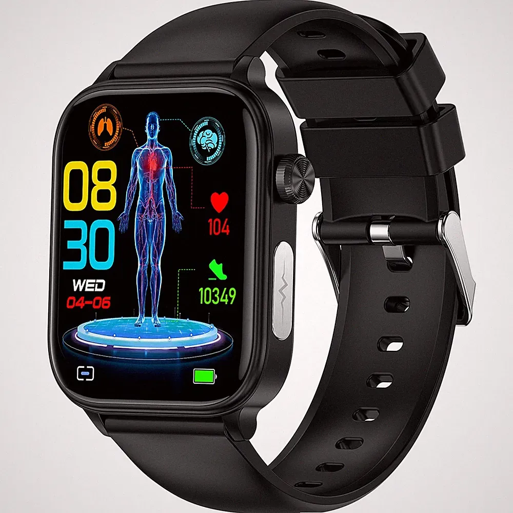 ET570 1,96-Zoll-Smartwatch mit Bluetooth-Anruf, EKG, Herzfrequenzmessung