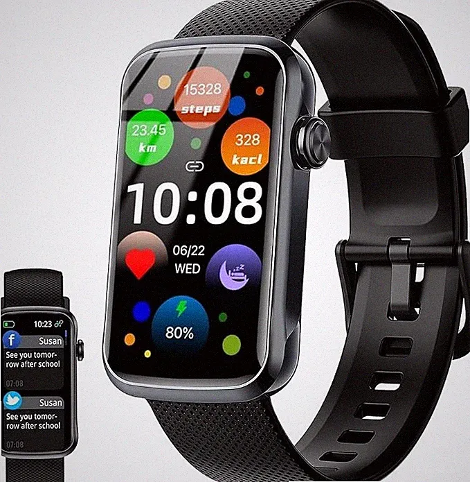 Fempoin 1,44 Zoll HD Smartwatch für Damen Herren mit 24 Sportmodi, IP68