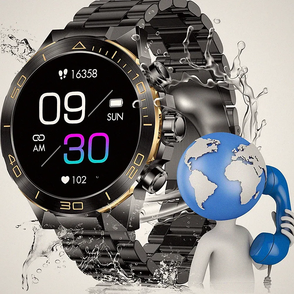Fenamor Smartwatch Militär mit AMOLED Display Telefonfunktion & 100+ Sport