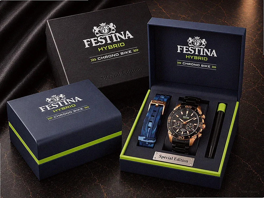 Festina Connected Hybrid Smartwatch Chrono Bike Blau-roségold Farben F20549