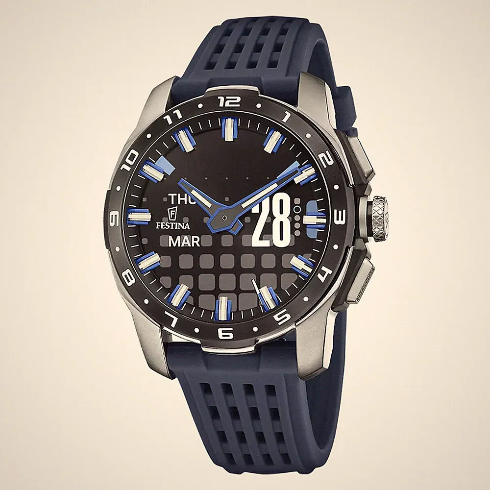 Festina Herren verbunden Voll-D-blaue 44mm Titan-Smartwatch F23305-3