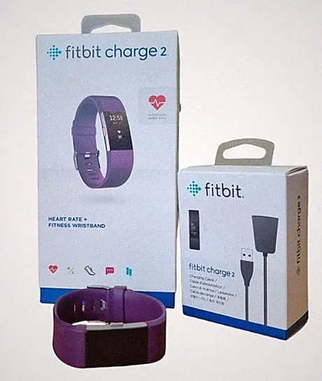Fitbit Charge2 Smartwatch Fitness Aktivitätstracker + Neu in OVP Ladegerät Größe S *VID*