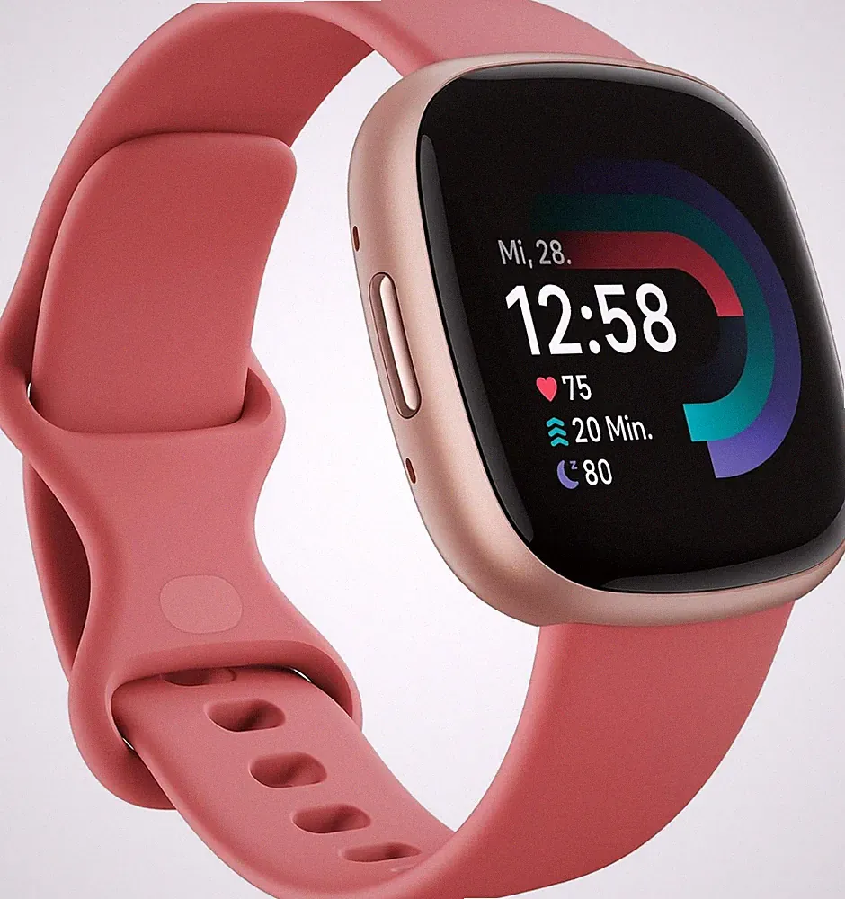 Fitbit Google Versa 4 Smart Watch Android iOS Sandrosa/Aluminium Kupferrose Uhr